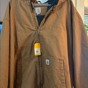 NWT Carhartt Men's Tan Hooded Jacket 3XLT